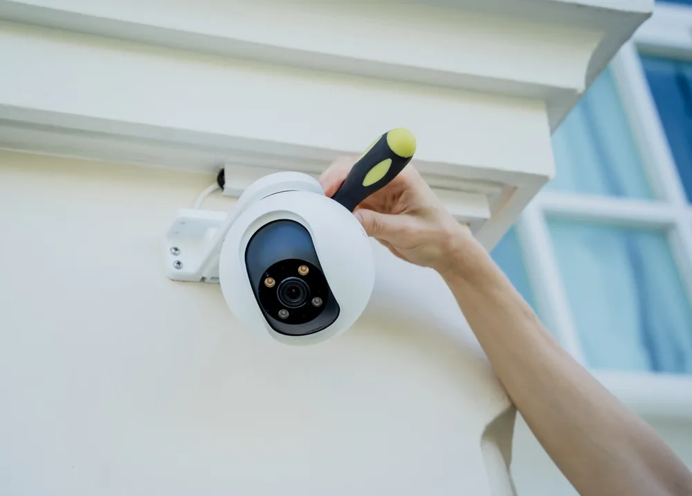 ElectroSecure installing a CCTV camera