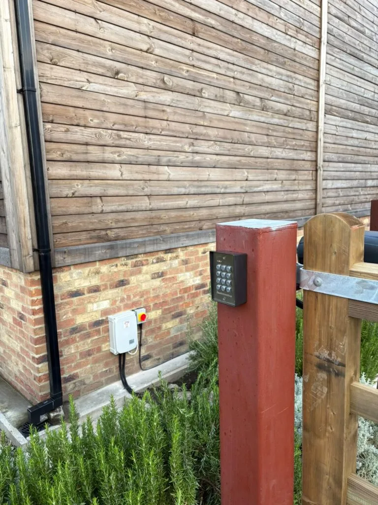 ElectroSecure installing a electric gate for a commercial customer